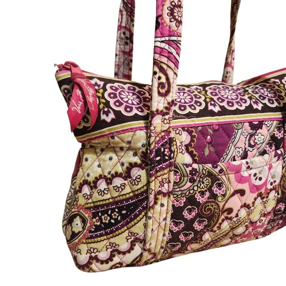 Vera Bradley Morgan Tote Bag Very Berry Paisley Pink Quilted Purse Retired 2011 - Picture 3 of 9